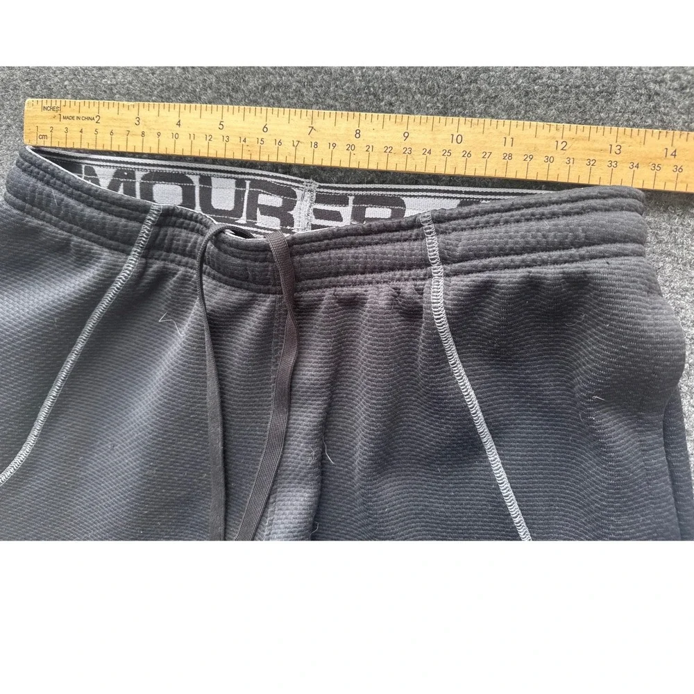 Under Armour Mens Gray Waffle Knit Loose Fit Athletic Jogger Pants Small - Notes